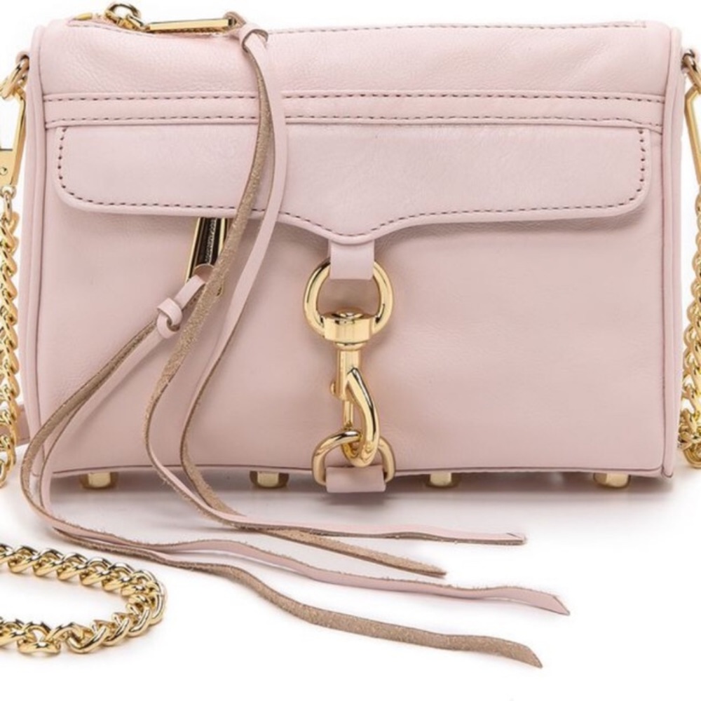 EUC Rebecca Minkoff Mini Mac purse baby pink/gold